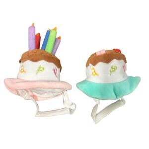 Pet Birthday Cake Hat with Candles‎ & Candies Multicolor 2 Pack